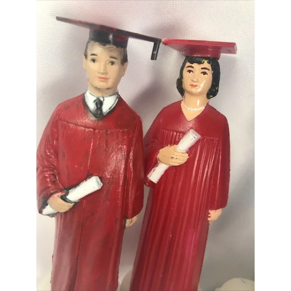 Vintage Graduation Cake Cupcake Toppers Highschool College Students Boy And Girl